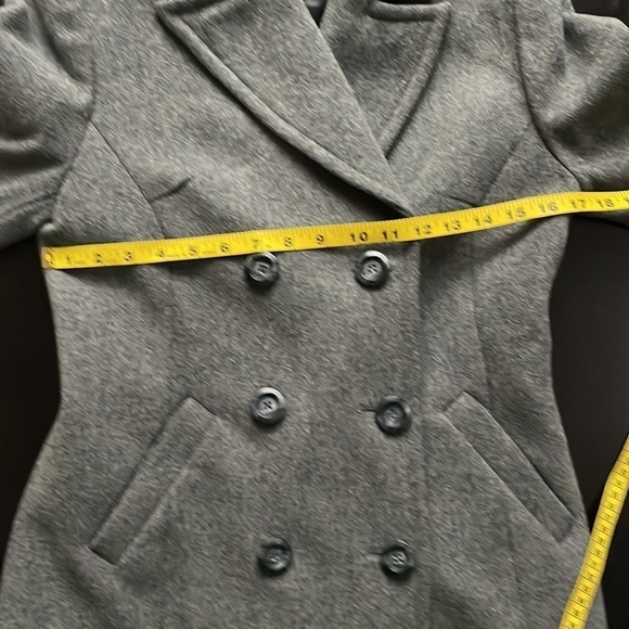 Express double breasted grey wool blend coat SZ 1/2 - Picture 6 of 8